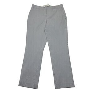 Ecru Madison Crop Straight Leg Blue Stripe Pant